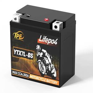 lot 2026 image: Lightweight 12V 3AH 300A Lithium Motorcycle Battery - High Energy Density, Long Life Cycle & BMS - Powersports LiFePO4 Engine Starter YTX7L-BS - Retail $65