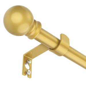 lot 2035 image: SMODBRODRE Curtain Rods for Window 32 and 48, Gold 58 inch Splicing Single Window Curtain Rod Set with Brackets - Retail $10