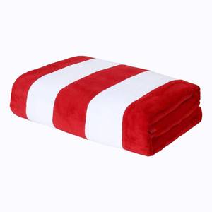 lot 2044 image: Exclusivo Mezcla Cotton Large 30x60 Inches Cabana Stripe Beach Towel, Super Absorbent Soft Plush Pool Bath Towel (Red) - Retail $15