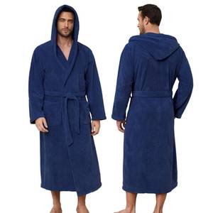 lot 2045 image: PJGGZ Mens Bathrobes with Hood, Soft Long Towel Robe for Men - Super Absorbent Quick Dry yet Warm - Retail $30