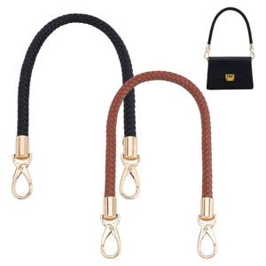 lot 2048 image: PH PandHall 2pcs 24 inch Braided Purse Straps Leather Bag Handle Replacement, Black Brown Leather Purse Strap Short Bag Strap for Underarm Bag Shoulder Bag Handbag Tote Satchel - Retail $10