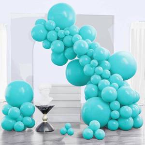 lot 2050 image: PartyWoo Teal Balloons 140 pcs Different Sizes of 18 12 10 5 Inch Turquoise Aqua Blue Teal Balloon Arch Kit Garland for Graduation Wedding Baby Shower Birthday Party Decorations Teal-Y69 - Retail $10