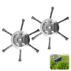 lot 2051 image: 2PCS Steel Wire Grass Trimmer Head, 2025 New String Trimmer Replacement Head, Universal Brush Cutter Steel Head for Lawn Mower Edging, 6 Inch Steel Wire Weed Brush Cutter Trimmer Head (6 Blades) - Retail $19