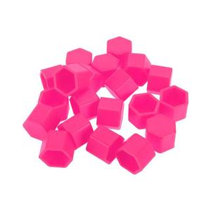 lot 2053 image: Partuto 20 Pcs Wheel Lug Nut Bolt Rims Tire Nut Screws Dust Cap Cover Nut Protection Silicone Fluorescent Pink 2.5x21x20.6mm - Retail $9
