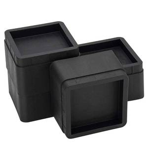 lot 2054 image: BTSD-home Bed Risers 2 or 4 Inch Heavy Duty Stackable Furniture Risers for Sofa Table Couch Chair Bed Raisers Blocks 4 Pack Black - Retail $18