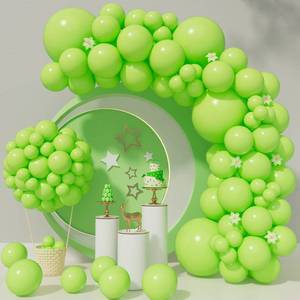 lot 2055 image: Lime Green Balloons 110Pcs Garland Arch Kit - Light, Matte, Economy Size -, item(mat 5101218inch)-Perfect for Baby Showers & Birthday Parties - ejungle Dinosaur Party Decoration strokes - Retail $9