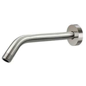 lot 2058 image: Eolax Shower Arm with Flange, Wall Mounted Shower Pipe, Suitable for Replacement Fixed Shower and Handheld Showerhead (10 Inch, Brushed Nickel) - Retail $10