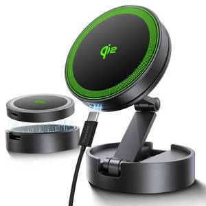 lot 2068 image: THREEKEY for MagSafe Car Mount Charger,Qi2 Wireless Car Charger,15W Magnetic Charger Fast Charging,Retractable Phone Holder with 360° Rotation, Car Mount for iPhone16-12&ampGalaxy S25 Ultra - Retail $27