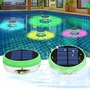 lot 2078 image: Odupa Solar Pool Lights, 2 Pack Floating Pool Lights with RGB Color Changing, IPX6 Waterproof Pool Light for Inground Pool, Bathroom, Bathtub, Pool Party Decoration - Retail $10