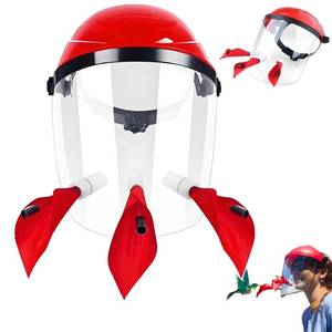 lot 2079 image: Firmlly Hummingbird Feeder Helmet  Hands-Free Bird Feeder for Adults  3 Feeding Ports Design  Adjustable Headband 18-24  Lightweight PVC, Weather Resistant (Red) - Retail $30