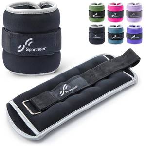 lot 2085 image: Sportneer Ankle Weights Wrist Weights - 0.51235 LBS Pair for Men Women Kids Strength Training Wrist and Ankle Weights Set Comfortable and Soft Perfect for Dancing Running Walking Fitness Workout - Retail $25
