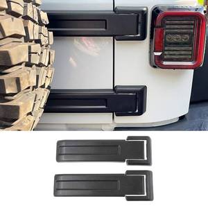 lot 2092 image: RESTBONE Door Hinge Liftgate Trim Tailgate Hinge Cover Spare Tire Rear Door Bracket Trim Cover Trim Compatible with 2007-2018 Jeep Wrangler JK & Unlimited, Matte Black, 2 Pack - Retail $27