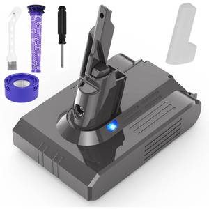 lot 2098 image: CHANJOYH V7 Battery Replacement for Dyson - 21.6V 6000mAh Lithium-ion Battery for SV11 V7 Motorhead Animal Extra Mattress Absolute Trigger Allergy Cordless Vacuum Cleaners, Filters Included - Retail $39