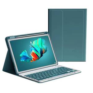 lot 2099 image: kaitesi Keyboard Case for iPad Pro 11 inch M4 Keyboard Case Magnetic Detachable Bluetooth Keyboard Cover Support Pencil Charging,Dark Green - Retail $25
