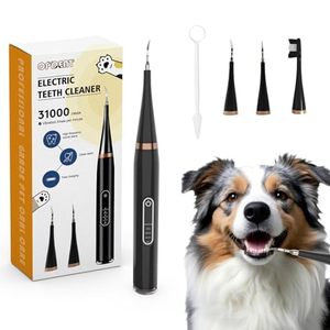 lot 2104 image: Opdent Dog Plaque and Tartar Remover - Dog Tooth Brushing Kit Electric Toothbrush for Dogs,5 Adjustable Mode& 3 Cleaning Head, Plaque Remover for Teeth Stains for Dogs and Cats - Retail $20