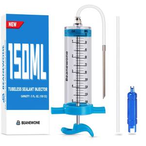 lot 2110 image: Beanewone Tubeless Sealant Injector, 150ml Tire Sealant Injector for Stans Tubeless Sealant and Other NoTubes Tubeless Tire Sealant, and a Valve Core Remover Tool is Included Gratuitously - Retail $10