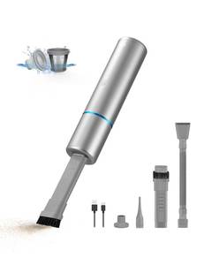 lot 2114 image: Brigii Crevice Vacuum, Handheld Vacuum & Air Duster & Hand Pump 3 in 1, Cordless Mini Vacuum, 3 Kinds of Crevice Nozzles, Lightweight 1lbs,USB Rechargeable-M2 - Retail $56