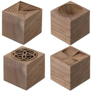 lot 2119 image: Leinuosen 4 Pcs Wooden Essential Oil Diffuser Square Diffuser Wooden Grain Portable Air Freshener for Car Aromatherapy Home Offices Yoga Sauna Rooms Spa Centers - Retail $16