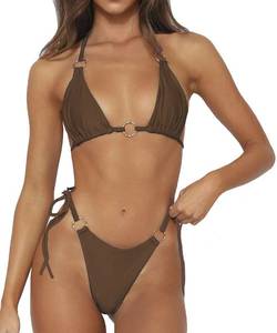 lot 2133 image: SuMuaSet Womens Bikini Set Thong Cheeky Two Piece Swimsuite Sexy Bathing Swimwear (Brown,M) - Retail $15