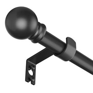 lot 2135 image: SMODBRODRE Black Curtain Rods for Window 28 to 48, 58 inch Small Decorative Curtain Rod Set with Brackets - Retail $9