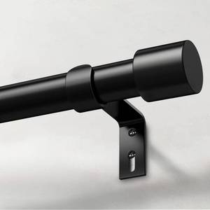 lot 2139 image: IFELS Heavy Duty Curtain Rods for Windows 66 to 120 Inch, 1 Inch Black Curtain Rods for Outdoor, Farmhouse, Bedroom, Kitchen, Living Room, Adjustable Easy Install Drapery Rod (A2,Black,30-120) - Retail $21