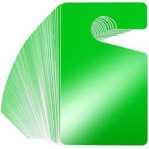 lot 2150 image: Vicenpal 100 Pack Blank Parking Permit Hang Tag Parking Placards Hang Tag 3 x 5 Inch for Car Rear View Mirror(Green) - Retail $19