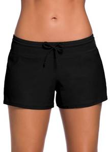 lot 2151 image: Aleumdr Womens 3 Swim Boardshort Bottom Shorts Swimming Panty Medium Black - Retail $25