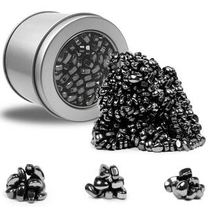 lot 2153 image: Luckyrao Ferrite Putty Black Over 500 Weak Magnetic Ferrite Stones, Satisfying Magnet Rocks Desk Toys for Office and Fidget Toys for Adults (Black) - Retail $9