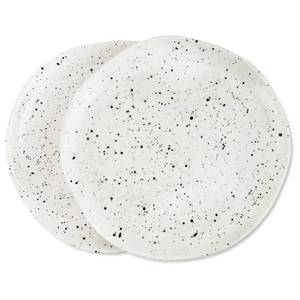 lot 2343 image: roro Handmade ceramic appetizer Plates, Sets of 2, Assorted (Speckled White, Appetizer Plate x 2) - Retail $12