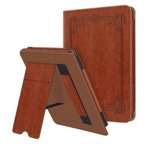 lot 2360 image: Fintie Stand Case for 6.8 Kindle Paperwhite (11th Generation-2021) and Kindle Paperwhite Signature Edition - Premium PU Leather Sleeve Cover with Card Slot and Hand Strap, Vintage Brown - Retail $13