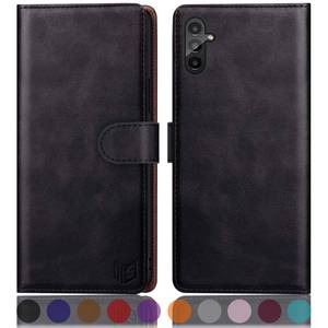 lot 2366 image: SUANPOT for Samsung Galaxy A13 5G Wallet case with RFID Blocking Credit Card Holder,Flip Book PU Leather Protective Cover Women Men for Samsung A13 Phone case(Black) - Retail $19