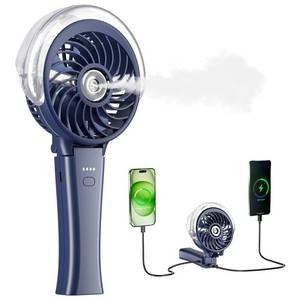 lot 2376 image: HandFan 4000mAh Upgraded Handheld Misting Fan, 50ml Water Tank, Rechargeable Personal Mister Fan Portable AC, Spray Water Mist Fans, Foldable Cooling Ice Fans for Beach Travel Disney(Royal Blue) - Retail $30
