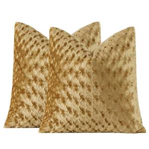 lot 2386 image: GIGIZAZA 18x18 Pillow Covers Set of 2, Gold Velvet Polka Dot Sofa Accent Throw Pillows Covers for Living Room Modern Cushion Pillows Covers - Retail $15