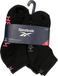 lot 2399 image: Reebok QUARTER CUT PERFORMANCE TRAINING WOMEN SOCKS - SHOE SIZE 4-10 - Retail $18