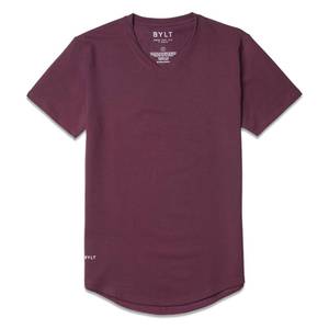 lot 2402 image: BYLT Mens Drop-Cut V-Neck Mens T Shirt  Plain Tshirts for Men, Drop Cut Casual Tee  Soft Polyester, Cotton, and Spandex Blend  Moisture Wicking, Wrinkle Resistant, Stretch Fit, Maroon, X-Large - Retail $26
