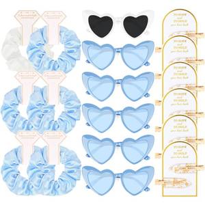 lot 2403 image: 18 Pcs Bridesmaid Proposal Gifts Bridesmaid Hair Clips Bridesmaid Scrunchies Sunglasses Bridal Shower Gifts Bachelorette Party Wedding Favors Bridal Party Present Hair Accessories for Women - Retail $14