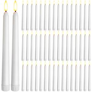lot 2404 image: 50 Pcs Flameless Taper Candles Battery Operated Bulk 8.5 Inch LED Flickering Flameless Candlesticks Realistic Candle Lights for Home Dinner Wedding Church Christmas Decor - Retail $53
