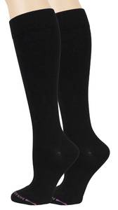 lot 2423 image: Dr. Motion 2 Pairs Compression Knee-Hi Womens Socks Black Size 9-11 - Retail $17