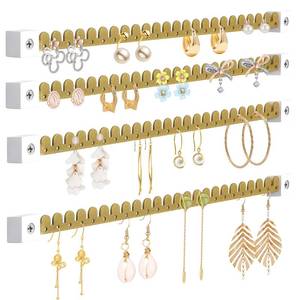 lot 2429 image: milylove Earring Organizer Wall Mounted 4 Pack Earring Holder Hanging Jewelry Organizer Display for StudHoopDangle Earring Necklace Bracelet Ring - Retail $17