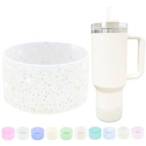 lot 2441 image: WORBSS Glitter Silicone Boot, Compatible with Stanley Tumbler H2.0 20 30 40oz & Hydro Flask 18-24oz, Accessories for Wide Mouth Water Bottles Protector Bottom Sleeve Cover Bumper As the Best Gfit - Retail $7