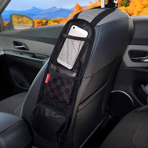 lot 2442 image: Luckybay Car Seat Side Organizer, Auto Seat Storage Hanging Bag, Phones, Drink, Stuff Holder with Mesh Pocket for Cars, SUV & Truck - Retail $6