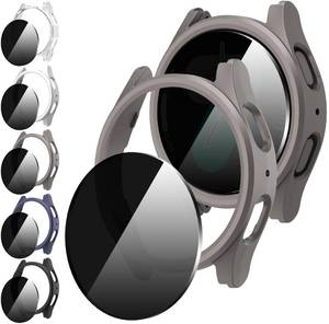 lot 2443 image: Suoman 55 Pack for Samsung Galaxy Watch 7 40mm Case, Anti-Peeping 9H Tempered Glass Privacy Screen Protector All-Round PC Matte Protective Cover Bumper -BlackBlueSilverGreyClear - Retail $10