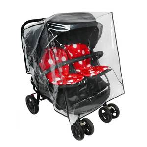lot 2467 image: Double Stroller Rain Cover - Universal Fit Weather Shield for Side by Side Baby Stroller, Waterproof Windproof Jogger Stroller Cover for Rain, Snow &amp Dust Protection  Baby Outdoor Travel Essential - Retail $17