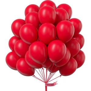 lot 2475 image: PartyWoo Red Balloons 50 pcs 12 Inch Matte Red Latex Helium Balloons for Graduation Wedding Independence Day Valentines Day Memorial Day Christmas Engagement Birthday Party Decorations Red-Y57 - Retail $7