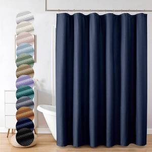 lot 2482 image: OVZME Berry Navy Blue Fabric Shower Curtain for Bathroom - 72x72, Blue Hotel Spa Polyester Cloth Bath Curtain with 12 Holes, Luxury Shower Curtain, Machine Washable Water Resistance, Navy Blue - Retail $10