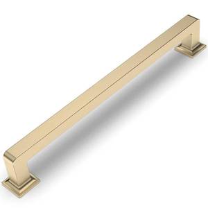 lot 2483 image: Amerdeco 10 Pack Brushed Brass Cabinet Pulls 7 Inch Hole Centers Kitchen Cabinet Handles Cabinet Hardware Kitchen Handles for Cabinets Cupboard Handles Drawer Pulls ZH0019 - Retail $53