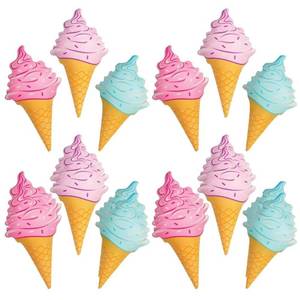 lot 2488 image: Rhode Island Novelty 36 Inch Inflatable Ice Cream Cones, Three per Order. No Color Choice - Retail $13