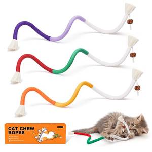 lot 2493 image: Potaroma Cat Toys Chew Ropes 3Pcs with Refillable Natural Catnip, Safe Teeth Cleaning Toy for Indoor Kittens, Interactive Cat Nip Kitty Toys for All Breeds 19.5 Inches - Retail $8