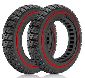 lot 5676 image: Felixstory 10x2 Solid Tire Replacement for 10x2.125 Original Tire, Fit for Ninebot F25 F30 F35 F40 F65 F65I F25I D18W D28U D38E, 10 inches Electric Scooter Front Rear Replacement Wheels Red 2pcs - Retail $64
