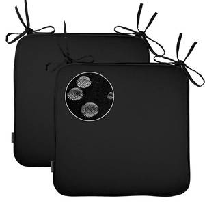 lot 5684 image: GUEGLSA Outdoor Indoor Waterproof Seat Cushions,16x16 Inches Patio Chair Cushion with Ties,Machine Washable Seat Pad for Home Garden Kitchen Dining Office Chair, Set of 2, Black - Retail $40